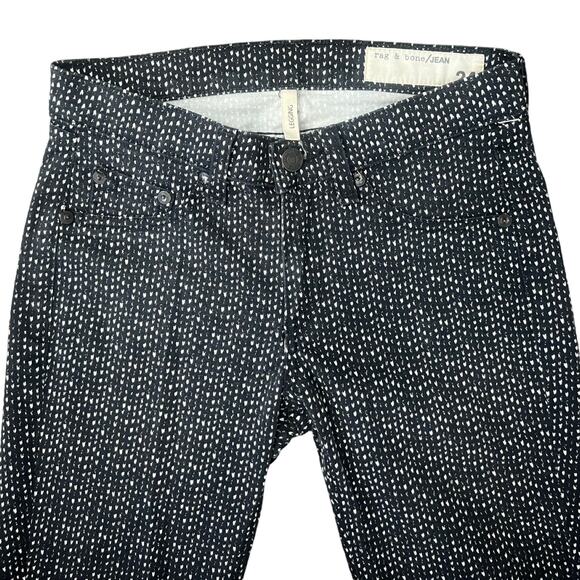 Rag & Bone Black White Printed Beachwood Legging Stretch Skinny Jeans Size 24 - Picture 9 of 13